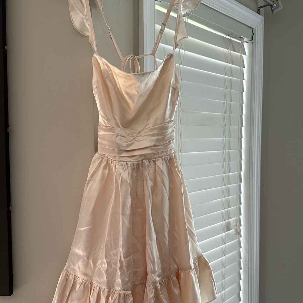 Lucy in the Sky Cream Satin Mini Dress